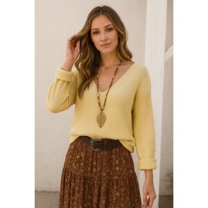 Silk Collection Oversized Large Silk Sweater Luxury Boho Earthy Cozy Chic Yellow